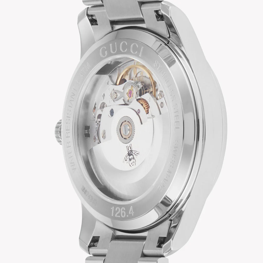 Gucci G-Timeless 38mm Automatic Green Bee Dial Bracelet Watch YA1264176